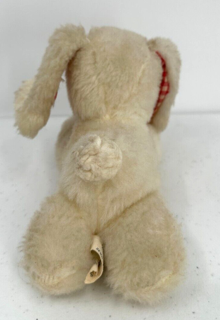 Eden Toys Inc. Baby Rattle Cream Wooly Stuffed Lamb Red Plaid Ears Plush Animal