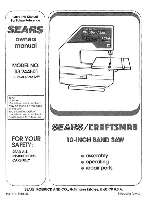 Sears 10 inch band saw online