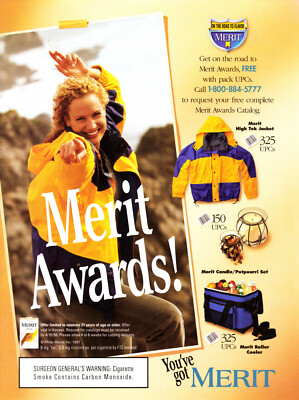 MERIT CIGARETTE AD #86 RARE 1997 VINTAGE OUT OF PRINT MERIT AWARDS