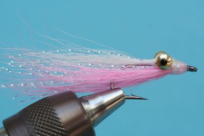 Fliegentom Streamer 3 Stück  Clouser Deep Minnow - weiß/pink