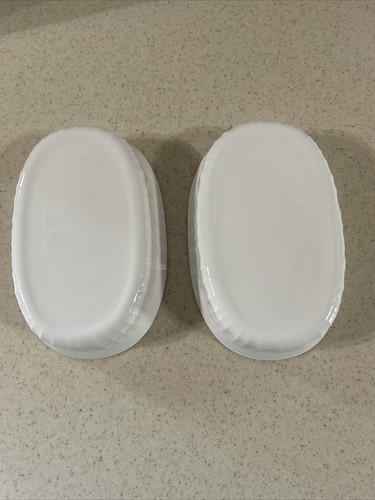 CORNING WARE FRENCH WHITE F-15-B /475 ML DISHES W/F-15-PC PLASTIC COVER SET OF 2 - Picture 12 of 17