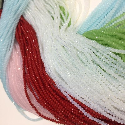 Rondelle Crystal Loose Beads -Colorful Faceted Bead Charms Jewelry Making 165Pcs