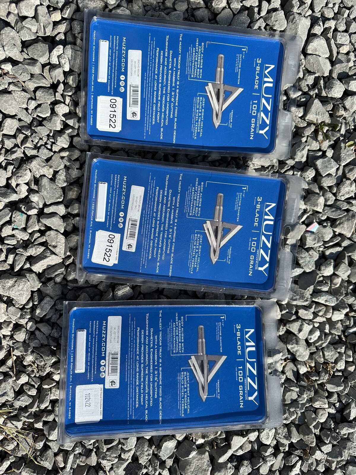 Three Packages 3 BLADE Muzzy Archery Trocar Crossbow 100 Grain Fixed Broadheads 50301292000 eBay