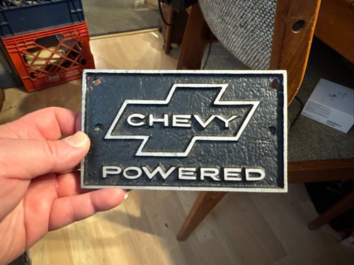 Vintage Chevy Powered Cast Aluminum mini License Plate topper? - Picture 6 of 6
