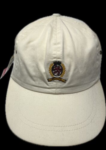 VTG 90s Tommy Hilfiger Crest Hat Cap Strapback Dad Elastic Embroidered Crest NWT - Picture 1 of 10