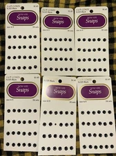 6 Lot 144 Pairs J&P Coats Sew-On Snaps Black Coated Brass Sz 4/0 6/ 24 Count 325