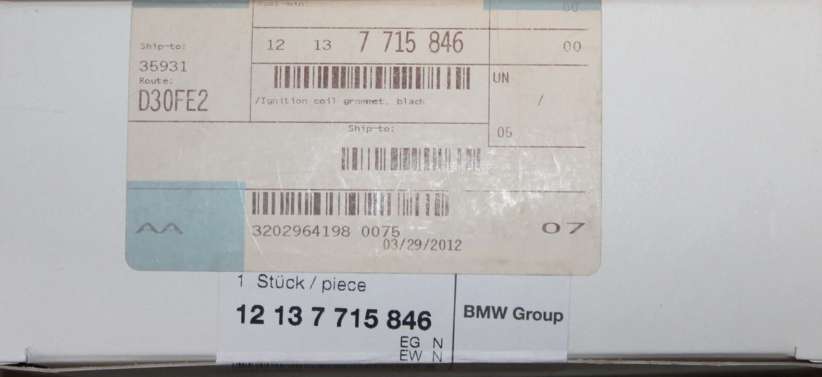 Genuine OEM BMW Ignition Coil 12137670815 Superseded by