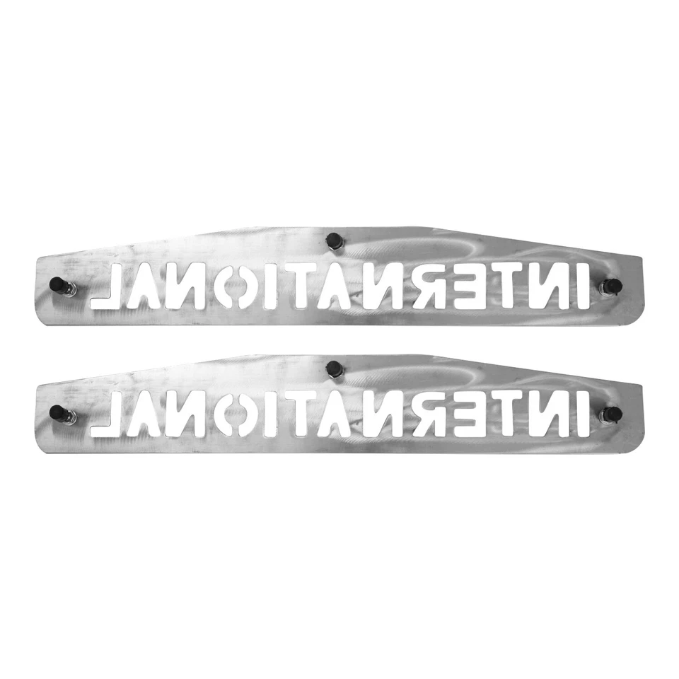 Chrome International Mud Flap Plates Bottom Semi Truck 24" x 4" 3 Stud 1 pair Foto 2 de 4