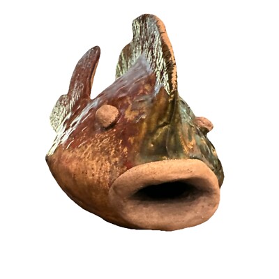 Artisan Ceramic Green And Red Fish