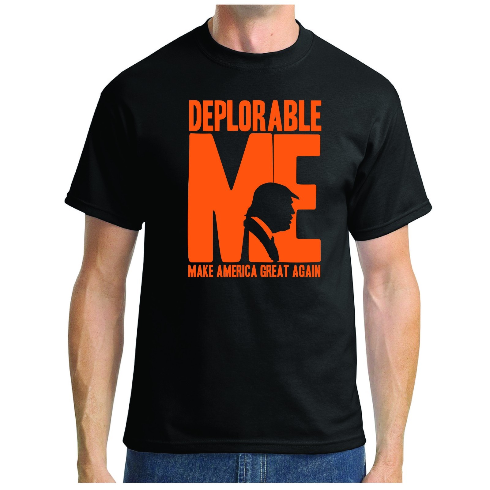 T-shirt Donald Trump "Make America Great Again" - Modèle Décontracté, 100% Coton, Noir