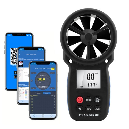 Digitales Hand-Windgeschwindigkeitsmesser Windmesser Bluetooth Windchill Messgerät - Bild 5 von 10