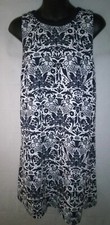 NWT Loft Dress women’s Medium Navy Floral Sleeveless Swing $79.50 Polyester 