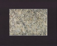 8X10" Black Matted Print Art Painting Picture: Jackson Pollock, 1950, Number 1