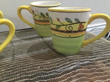 2 Philippe Richard Italia mugs set(s) Italian Style Hand Painted 4.5”