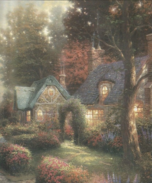 1 Roll 15’ X 10.25” Thomas Kinkade Cobblestone Village