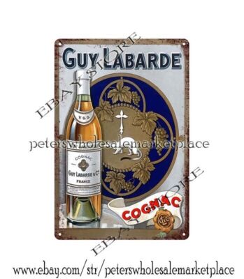 bedroom interior design 1909 Guy Labarde Cognac kitchen bar pub metal tin sign