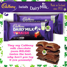2 IRISH CADBURY CHOCOLATE TURKISH DELIGHT 47g BARS✨SPECIAL OFFER✨BB 09/26✨£5.55✨