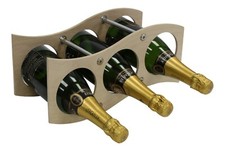 35 cm 3-Bottle Modular Freestanding Wooden Wine Rack, Stackable Bottle Holder