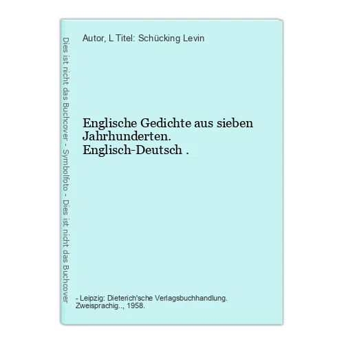 Englische Gedichte aus sieben Jahrhunderten. Englisch-Deutsch . Autor / Titel: S - Bild 1 von 1