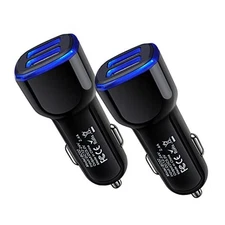 Android Phone Car Charger 12 Volt USB Outlet Car Adapter Plug, Dual 2.4A 