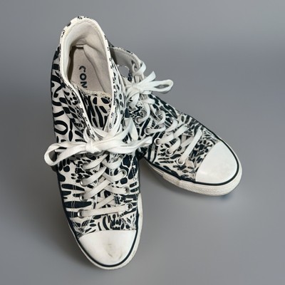 cooler Converse All Star Chucks Zebra Print Gr 41 Vintage UK 7.5 US 9.5 High Top
