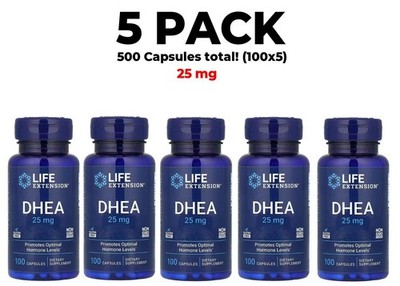 Life Extension 25 mg, Promotes Optimal Hormone Levels - 100 Capsules x 5