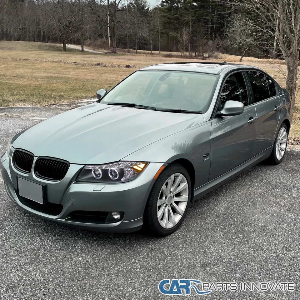 Black Fits 2006-2008 BMW E90 325i 328i Sedan LED Halo Projector Headlights Lamps Foto 3 de 4