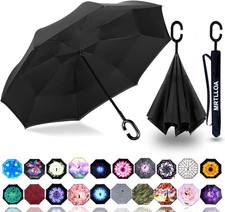 40/49/56 Inch Oversize Windproof Inverted Reverse Upside down Umbrella, Golf Siz