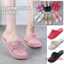Women's Sandals Hollow Out Flat Comfy Summer Beach Shoes Ladies Casual Slippers