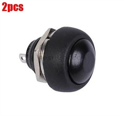 2Pcs   Push Button Switch Black Switch 12Mm Waterproof Mini 250V 1A N qh #zn