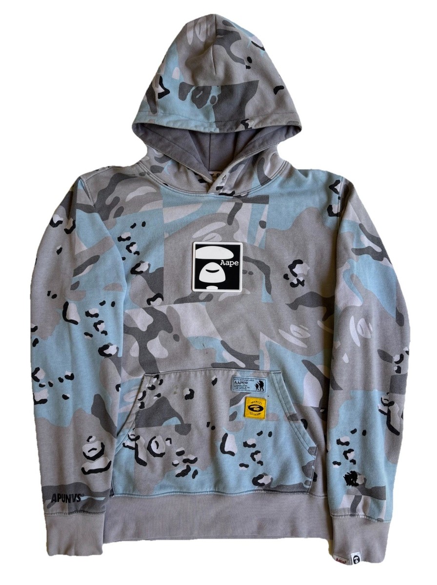 AAPE A Bathing Ape Box Print Camo BAPE Hoodie Sweatshirt Mens M APUNVS