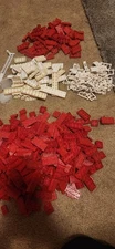 Vintage Red & White American Plastic Bricks by Elgo. Over 100pcs. 