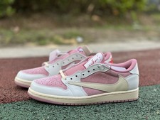 DM7886-600 Travis Scott x AJ1 Jardon 1 Low Pink Women's Shoe Sizes 4-13