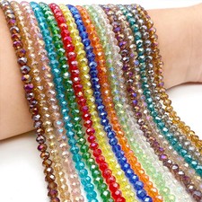 8mm Faceted Glass Crystal Spacer Beads Rondelle Austria Style DIY Bracelet