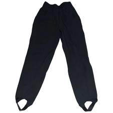 Chaus 90s Black Stirrup Casual Dress Pants Size 8 Retro Vintage