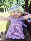 Sweet Blonde Cabbage Patch Doll In Purple Sun Dress