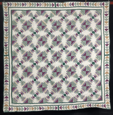 Vintage handgefertigte schöne Ananas Block Muster Multicolor Quilt 81,8x81,8 Zoll