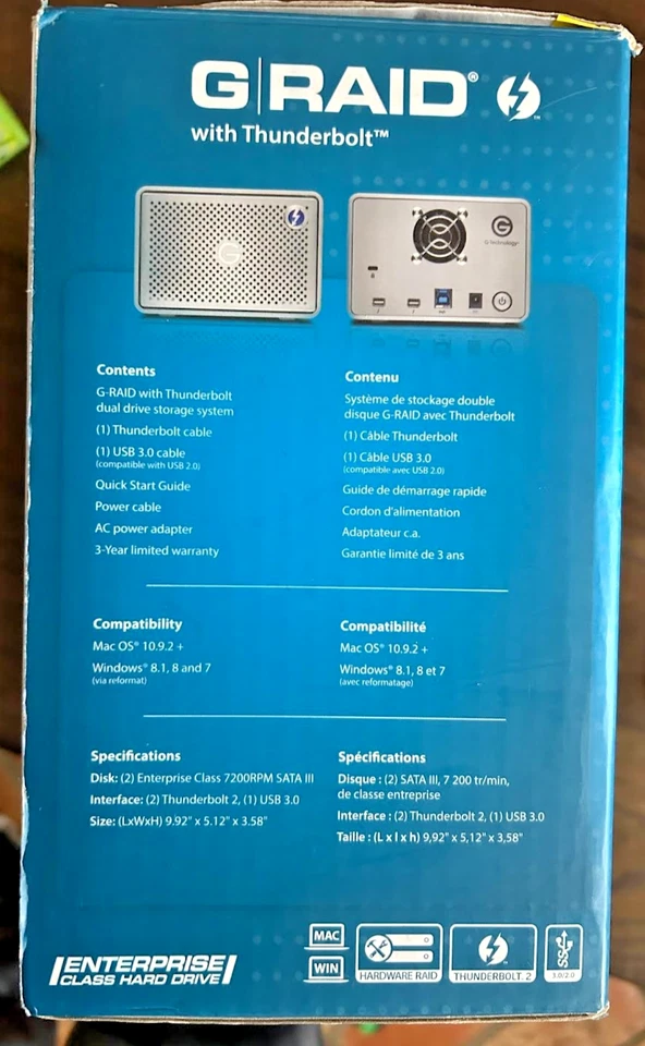 G-RAID WITH THUNDERBOLT 3 Removable Dual Drive Storage 12 TB USB-C HDMI Sandisk - Image 4 of 4