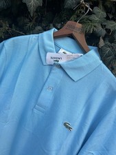NEW Men  s LACOSTE Baby Blue Pique Polo Shirt Size 4 - 22 x 28 NWT