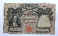 REGNO VITT.EMANUALE III BANCO DI NAPOLI 1.000 LIRE VICO 1917 NATURALE RARA