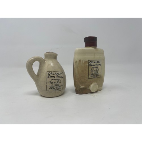 2 botellas decorativas antiguas vintage VACÍAS Orlando Cherry Brandy miniatura años 40 - Imagen 3 de 6