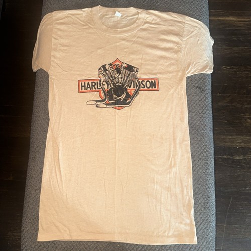 Vintage 80s Harley Davidson Biker Motorcycle 3d Rare Panhead Engine XL (46) USA