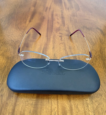 Silhouette 5500 BA 3530 Rimless Eyeglass Frames 49-17 Made In Austria With Case