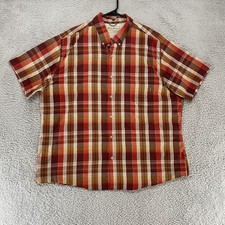 Eddie Bauer Shirt Mens 2XL Plaid Travex Performance Red Fishing Hiking Outdoor