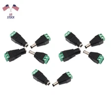 5 Pairs Male+Female DC Power Jack Connector Plug 2.1x5.5mm for LED Light Repair