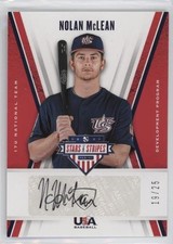 2019 Panini USA Baseball Stars & Stripes Black Ink 19/25 Nolan McLean Auto u5i