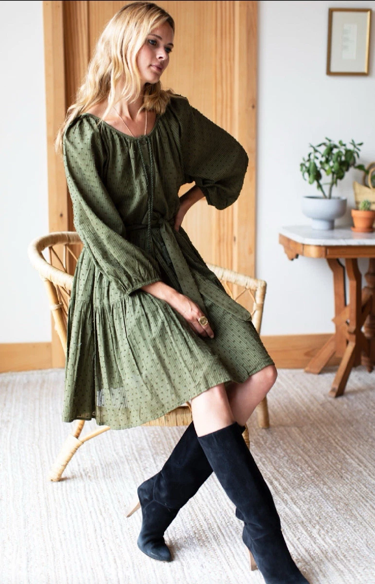 indian long dresses Green Hand Embroidered Gown: Premium Dress by Raas XL / Green Women's Blue Denim Solid Calf Height:Medium v neck dress sleeveless BUST MEASUREMENT IS PROVIDED