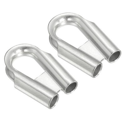 2Pack 1/2'' Wire Rope Tube Thimble Stainless Steel Rope Thimbles with Gusset
