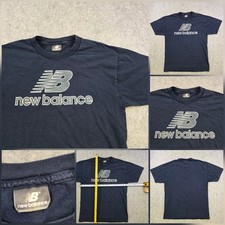 VTG New Balance T Shirt Mens Medium Blue Logo Graphic Tee Athletic Sport Top