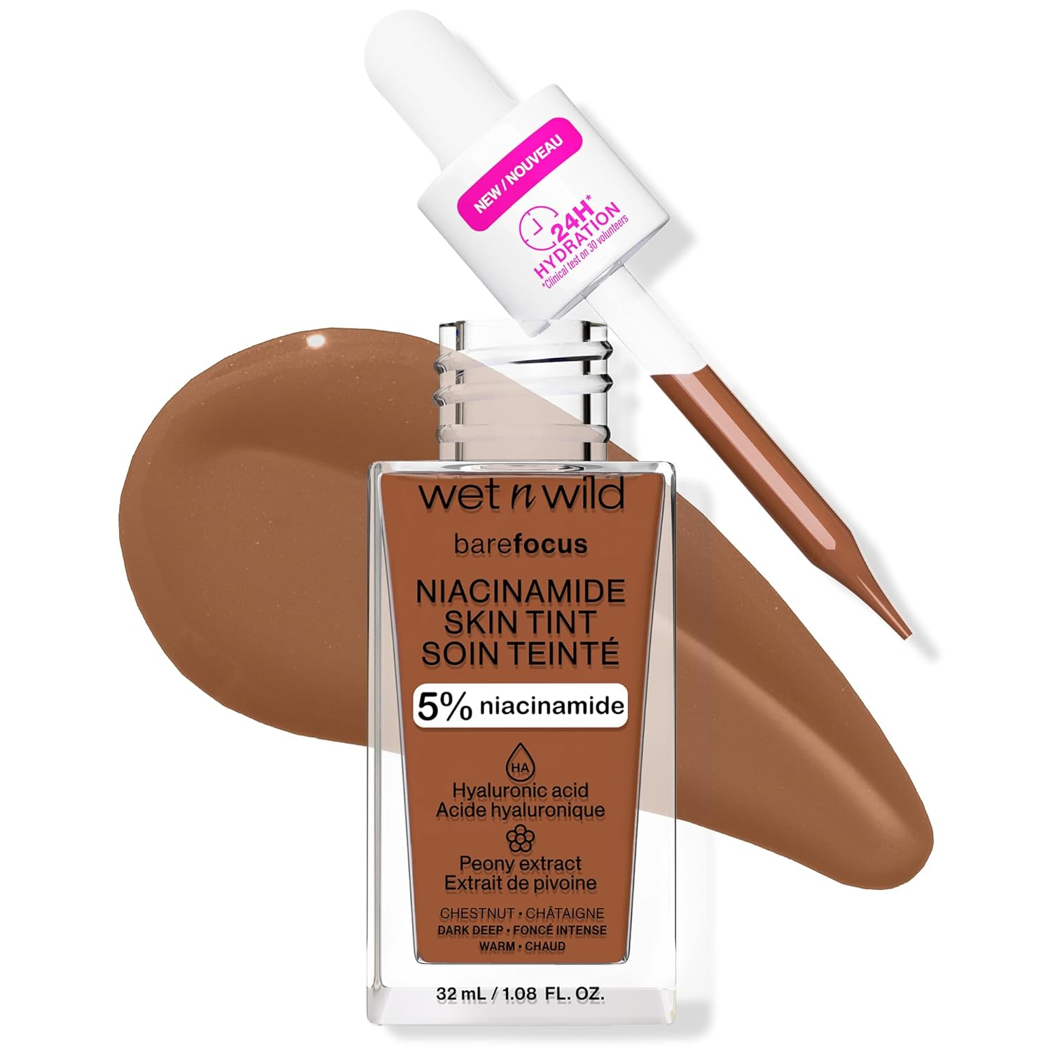 Bare Focus Skin Tint with 5% Niacinamide for Lightweight Buildable Coverage
